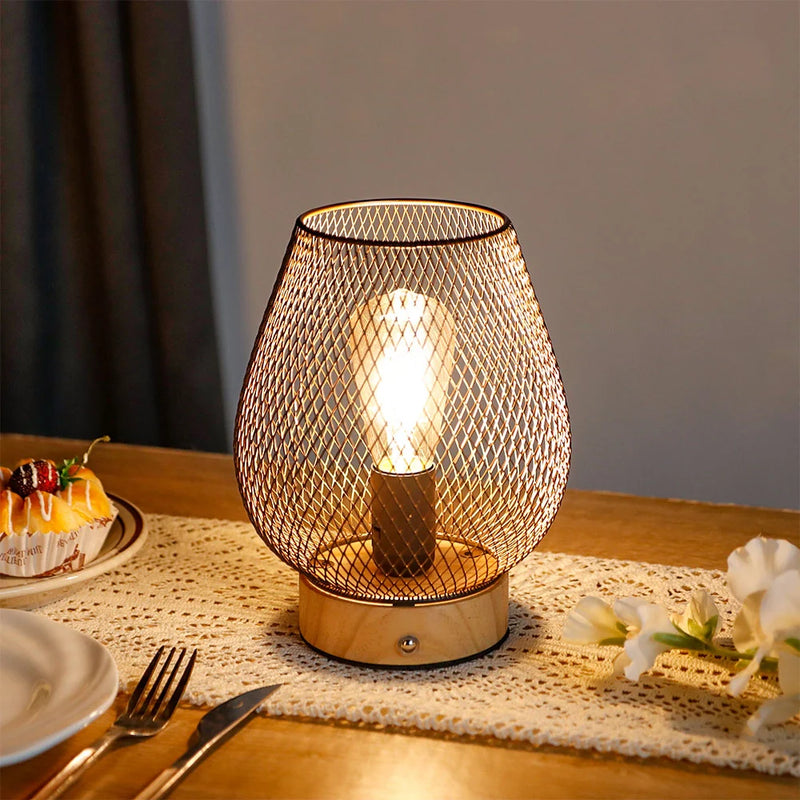 8"H Touch Adjustable Table Lamp(Wooden Base,Bronze Egg), photo 2 of 7