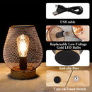8"H Touch Adjustable Table Lamp(Wooden Base,Bronze Egg)