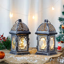 Set of 2 8”H Battery Operated Lanterns (Grey)