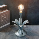 13.5"H Antique Silver Floral Battery Powered Lamp by JHY DESIGN