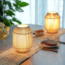 Set of 2 Woven Lamp shade Table Lamps