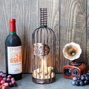 13.5”H Cordless Metal Wine Cork Holder Lamp