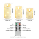 Set of 3 Flickering Flameless Real Wax Candles