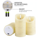 Set of 3 Flickering Flameless Real Wax Candles