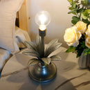 13.5"H Antique Silver Floral Battery Powered Lamp by JHY DESIGN