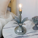 13.5"H Antique Silver Floral Battery Powered Lamp by JHY DESIGN