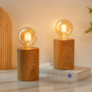 Set of 2 8.5" Tall Wood Grain Table Lamps by JHY DESIGN