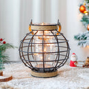 7.3" Tall Battery Powered Table Lamp-Hemp Rope Cage-Style Fairy Decorative Table Lamp