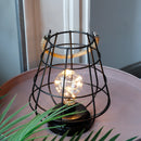 8.5" Tall Battery Powered Outdoor Table Lamp Black by JHY DESIGN