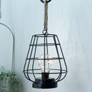 8.5" Tall Battery Powered Outdoor Table Lamp Black by JHY DESIGN