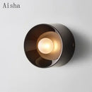 GobekUsa Bauhaus Metal Wall Lamp Black/White 15cm/18cm for Home Living Room LED Lighting