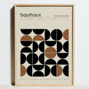 Geometric bauhaus black & white staircase modern art living room poster
