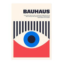 Bauhaus geometric teal & orange canvas print living room wall art by Decorbites
