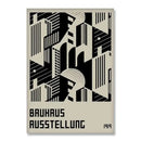 Bauhaus navy & mustard geometric canvas print living room wall art by Decorbites