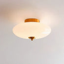 GobekUsa Cream White Glass Ceiling Lamp | LED Bauhaus Dining Room Decor