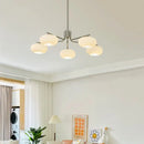 GobekUsa Glass Persimmon Chandelier: Bauhaus Medieval Inspired Milk White Lamp