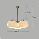 GobekUsa Glass Persimmon Chandelier: Bauhaus Medieval Inspired Milk White Lamp