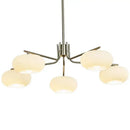 GobekUsa Glass Persimmon Chandelier: Bauhaus Medieval Inspired Milk White Lamp