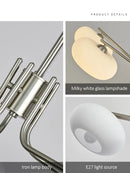 GobekUsa Glass Persimmon Chandelier: Bauhaus Medieval Inspired Milk White Lamp