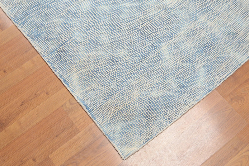 5' x 7' Handmade Graphic Area Rug Contemporary 100% Wool Blue