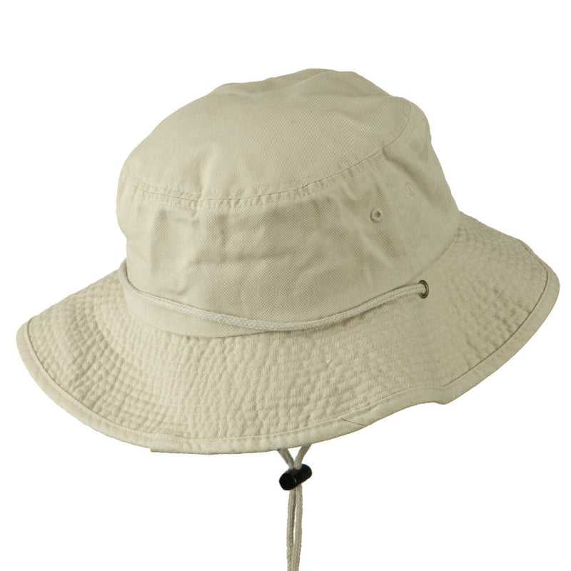Big Size Washed Bucket Hat with Chin Cord