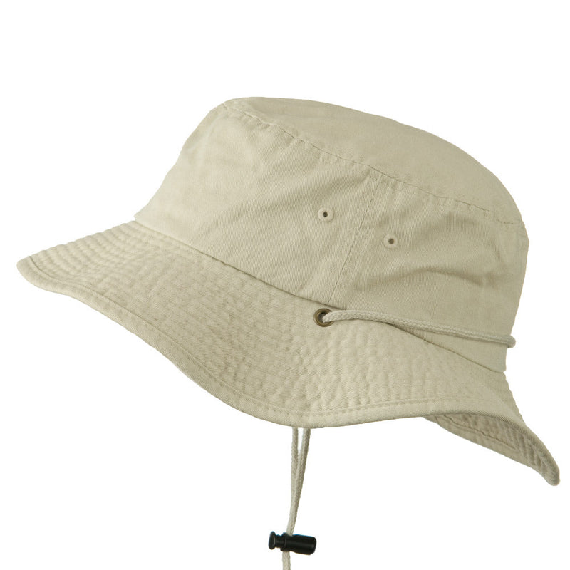 Big Size Washed Bucket Hat with Chin Cord