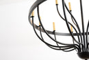 15-Light Industrial Iron Candle Chandelier Modern Farmhouse Pendant Light