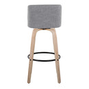 Toriano - Mid-Century Modern Fixed Height BarStool With Round Footrest (Set of 2) by Unique Piece Furniture