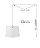 16"W 1 Light Swag Plug-In Pendant  White Shade White Cord