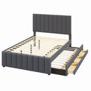 Upholstered Platform Bed With Twin Size Trundle And 3 Drawers by HouseOfZazla