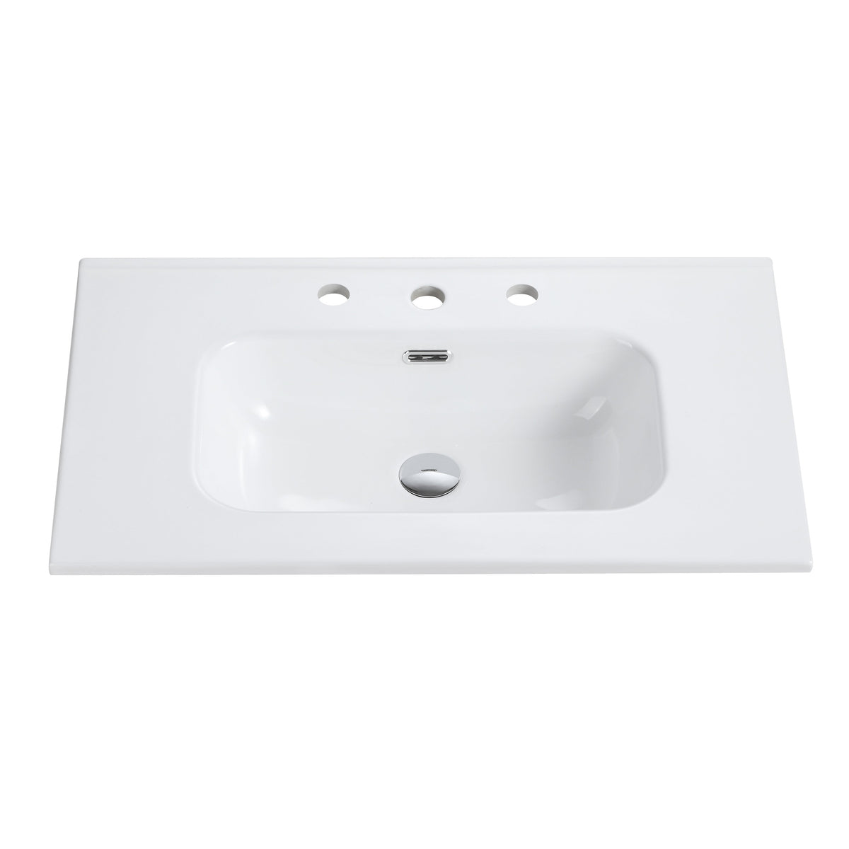 Glossy White Ceramic Integrated Sink, photo 10 of 10