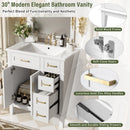 30" Bathroom Vanity with Ceramic Sink and Modern Storage Cabinet by HouseOfZazla