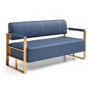 Modern Upholstery Accent Loveseat Sofa For Living Room 2 Seater With Metal Arms by HouseOfZazla