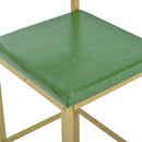 7-Piece Multi-Functional Modern Counter Height Dining Bar Table Set with Open Shelves and 6 Upholstered Stools for Dining Room, Bar and Cafe (White and Green)