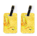 Flamingo on Yellow Luggage Tag