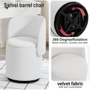 Barrel Chair With Built In Storage, 360° Swivel - Beige by HouseOfZazla