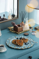 Plastic Charger Plate (Set of 6) - Blue / Gold