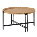 Farmhouse Round Wooden Round Coffee Table With Metal Legs - Black / Brown by Unique Piece Furniture