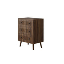 3 Drawer Dresser, Storage Cabinet With Vertical Grooves For Bedroom - Walnut by HouseOfZazla