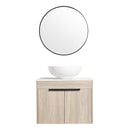 24" Modern Design Float Bathroom Vanity With Ceramic Basin Set, Wall Mounted White Oak Vanity With Soft Close Door, KD-PackingD-Packing Pieces