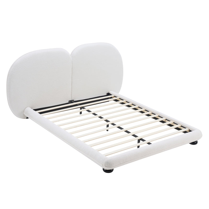 Extra Thick Upholstered Platform Bed Frame with Luxury Split Headboard, photo 7 of 10