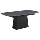 Idlewild - Extension Leaf Dining Table With Tapering Pedestal Base - Black by HouseOfZazla