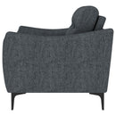 Oberle - Upholstered Sloped Track Arm Loveseat - Charcoal