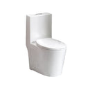 Glossy Tornado Flush 1 Piece Toilet With Dual Flush, Soft Close Seat - Gloss White by HouseOfZazla