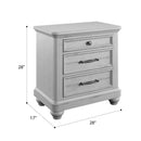 3 Drawer Nightstand With USB - Gray - Wood by HouseOfZazla