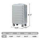 28 Inch ABS Hard Shell Large Travel Checked Luggage - Silver