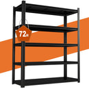 Shelves With 5 Removable Dividers, Durable For Garage - Black by HouseOfZazla