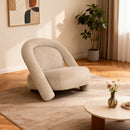 Stylish Dark Beige Velvet Lounge Chair
