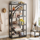 5 Tier Etagere Bookshelf With 8 Open Shelves Organizer For Living Room by HouseOfZazla
