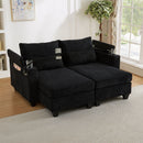 Convertible Chaise Lounge Sofa Chair With USB Ports, Cup Holders, Phone Holder And Storage by HouseOfZazla